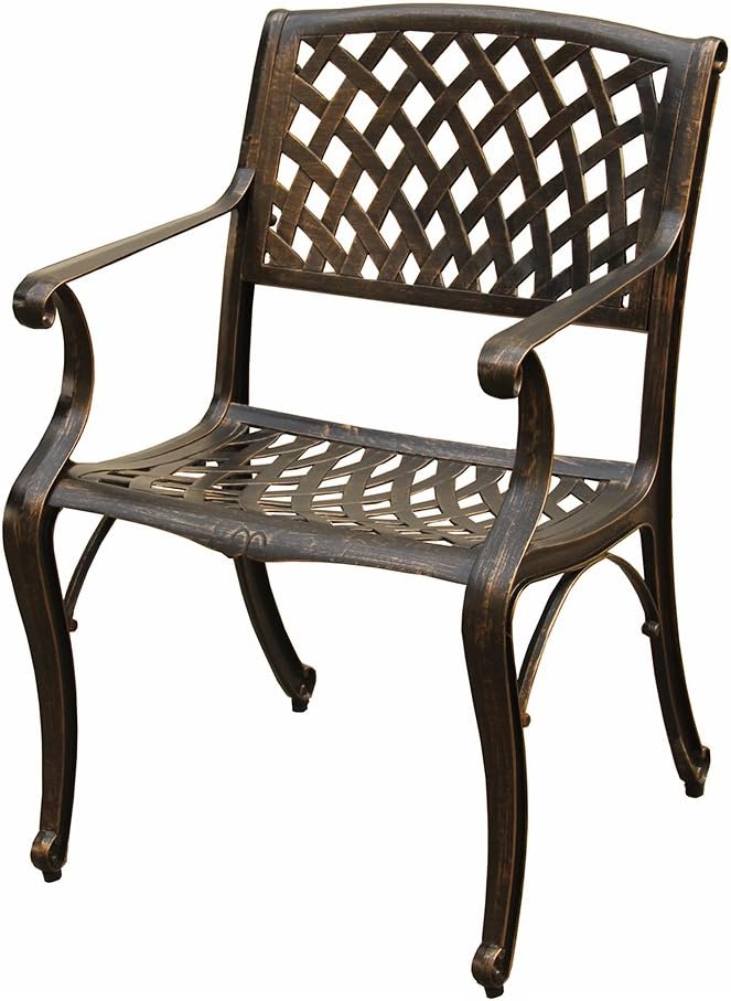 Oakland Living Modern Outdoor Mesh Cast Aluminum Black Patio Dining Chair