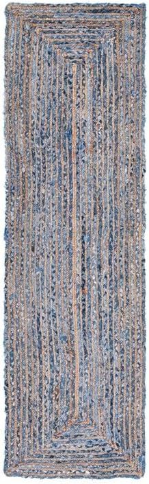 SAFAVIEH Area Rug 8x10 - Cape Cod Collection - Large - Beige & Multi, Handmade Jute & Cotton, Woven Braided Design (CAP202B)