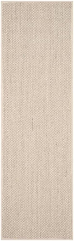 SAFAVIEH Area Rug 9x12 - Natural Fiber Collection - Large - Marble & Beige, Sisal, Woven Design with Border (NF143C)