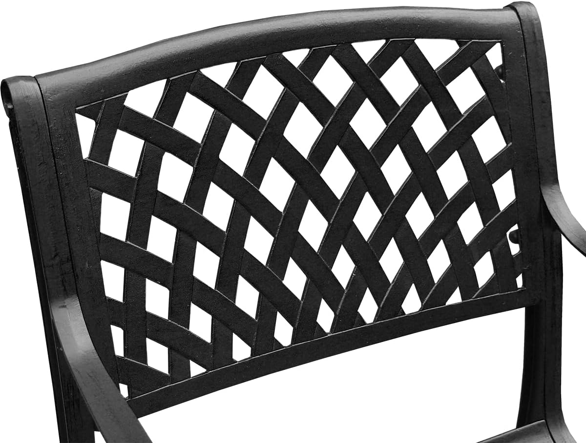 Oakland Living Modern Outdoor Mesh Cast Aluminum Black Patio Dining Chair