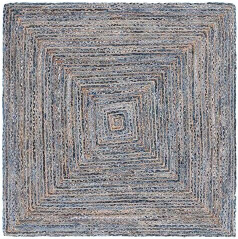 SAFAVIEH Area Rug 8x10 - Cape Cod Collection - Large - Beige & Multi, Handmade Jute & Cotton, Woven Braided Design (CAP202B)