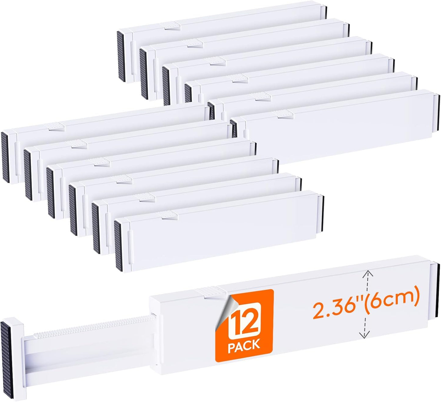 Lifewit 8 Pack Drawer Dividers Plastic 4" High, 13.5-22" Adjustable Drawer Organizers for Clothes, Expandable Dresser Separators in Bedroom/Bathroom/Kitchen/Fridge/Office Organization and Storage