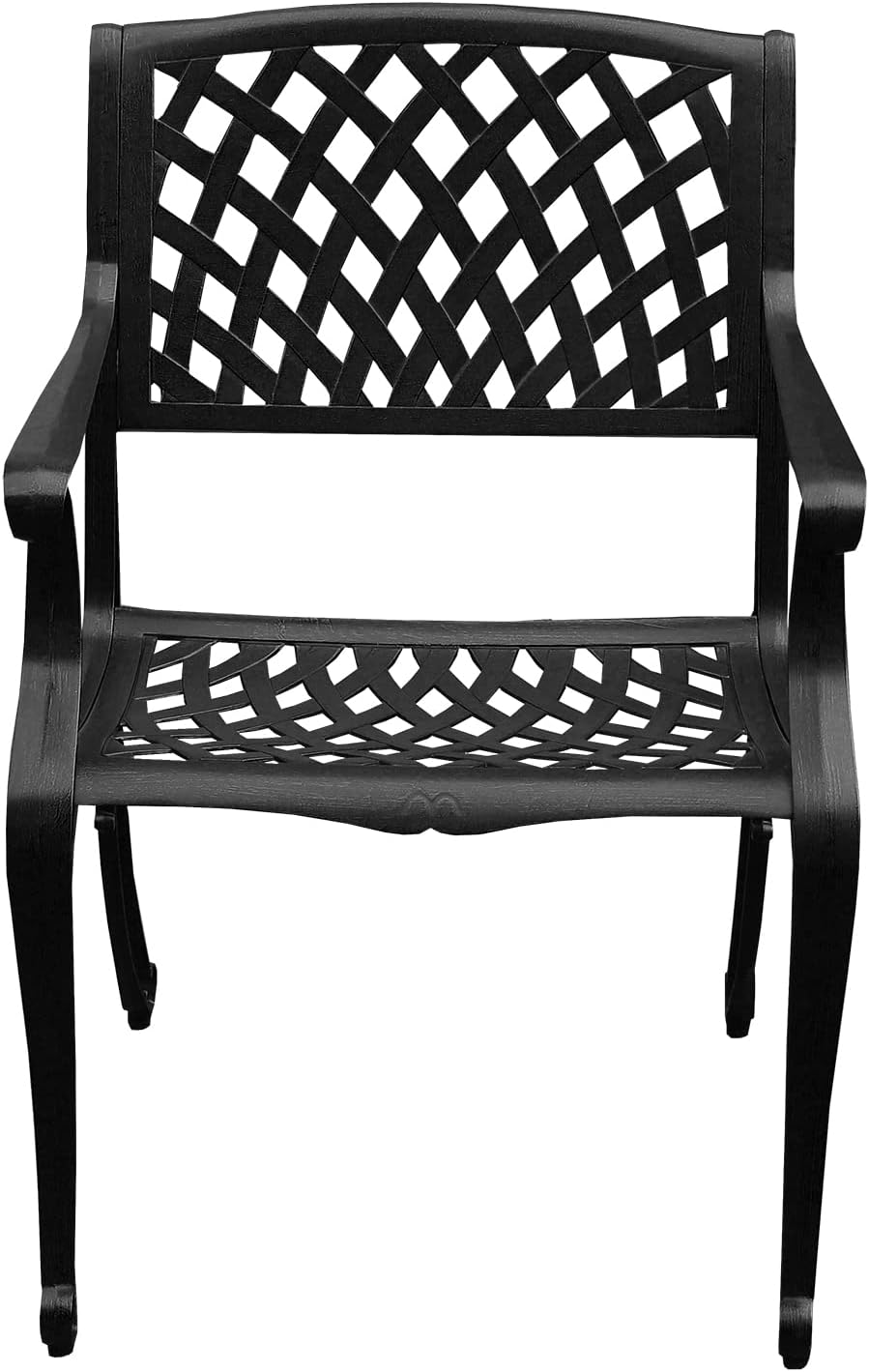 Oakland Living Modern Outdoor Mesh Cast Aluminum Black Patio Dining Chair
