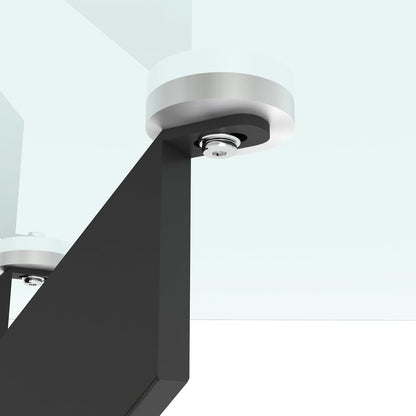 Glass Dining Table for 4 People, 51.2 Inches Rectangular Glass Kitchen Table with Black Steel Legs, Modern Dining Room Table for Dinner Kitchen Dining Room