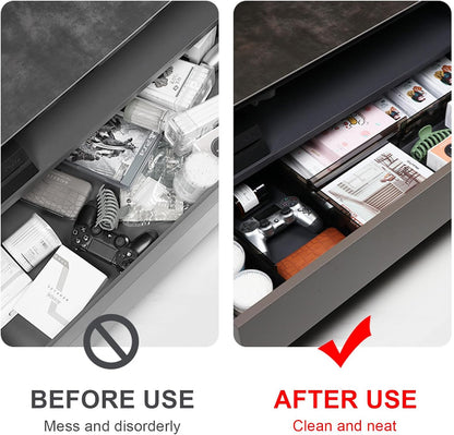 18 Pack Clear Acrylic Drawer Dividers 3.5" High,11-20" Adjustable Drawer Organizers for Clothes, Clear Plastic Separators for Dresser for Bedroom Office Kitchen Storage