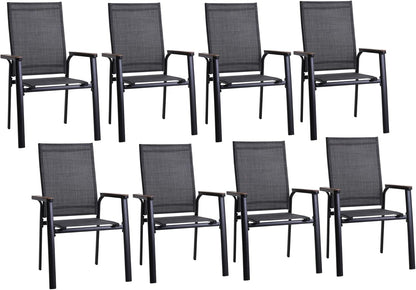 Sophia & William Lightweight Aluminum Outdoor Chair 4 Pieces, Rust-Resistant Aluminum Frame Patio Chairs, Stackable Design for Space Saving-Blue