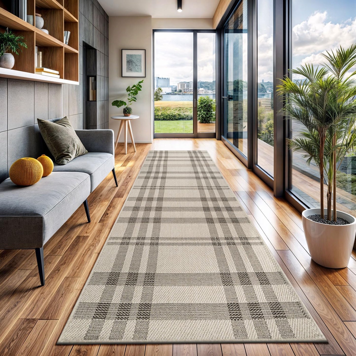 CAMILSON Easy Jute Rug 9x12, Indoor Outdoor Natural Color Fiber Area Rugs for Living Room and Patio Rug Herringbone Seagrass Boho Woven Design Easy-Cleaning Washable Outside Carpet Alfombras 9 x 12