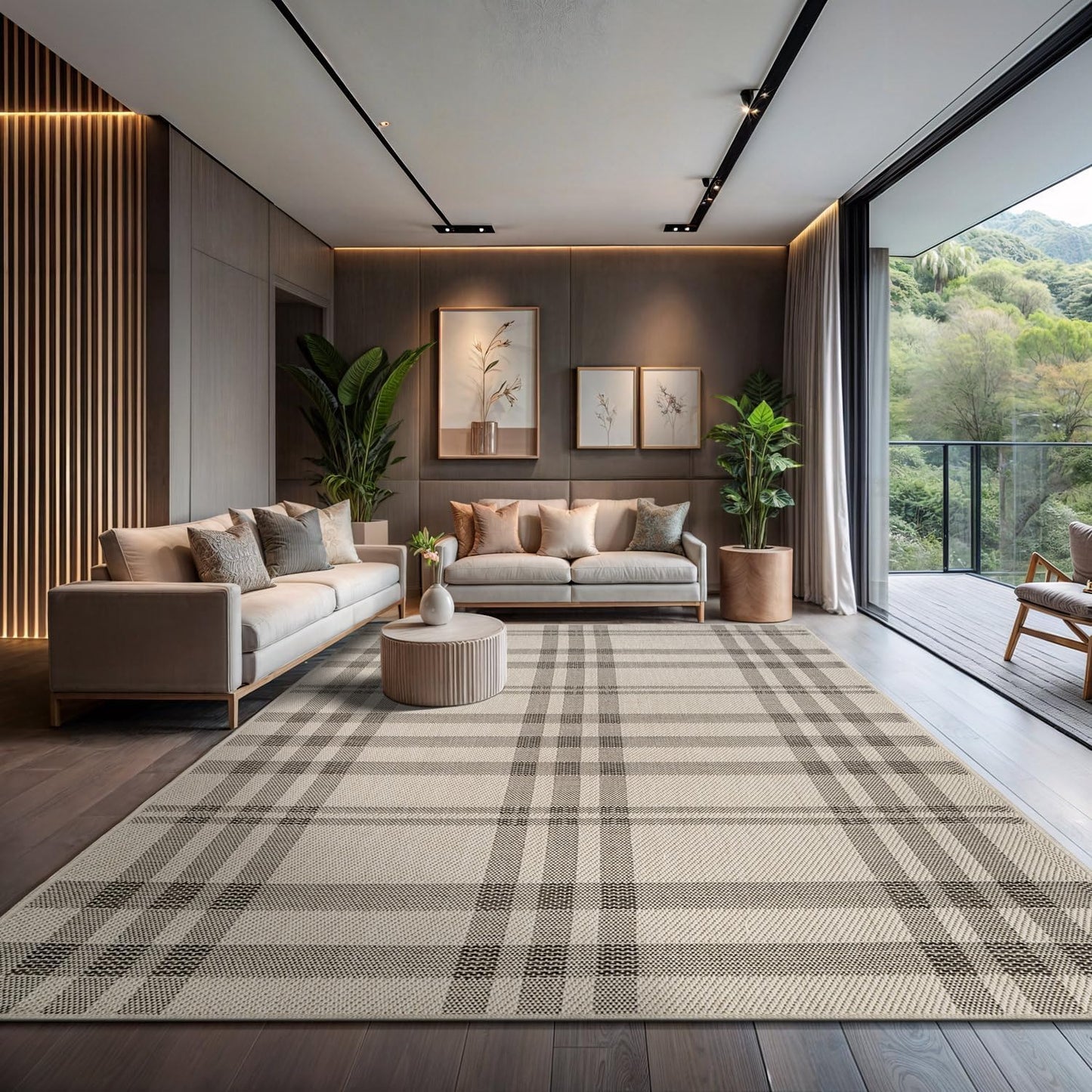 CAMILSON Easy Jute Rug 9x12, Indoor Outdoor Natural Color Fiber Area Rugs for Living Room and Patio Rug Herringbone Seagrass Boho Woven Design Easy-Cleaning Washable Outside Carpet Alfombras 9 x 12