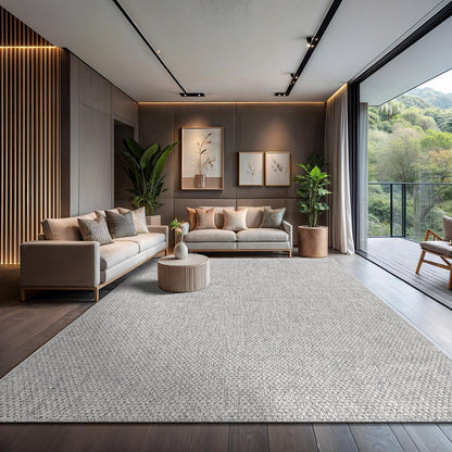 CAMILSON Easy Jute Rug 9x12, Indoor Outdoor Natural Color Fiber Area Rugs for Living Room and Patio Rug Herringbone Seagrass Boho Woven Design Easy-Cleaning Washable Outside Carpet Alfombras 9 x 12