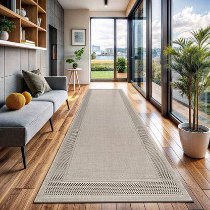 CAMILSON Easy Jute Rug 9x12, Indoor Outdoor Natural Color Fiber Area Rugs for Living Room and Patio Rug Herringbone Seagrass Boho Woven Design Easy-Cleaning Washable Outside Carpet Alfombras 9 x 12