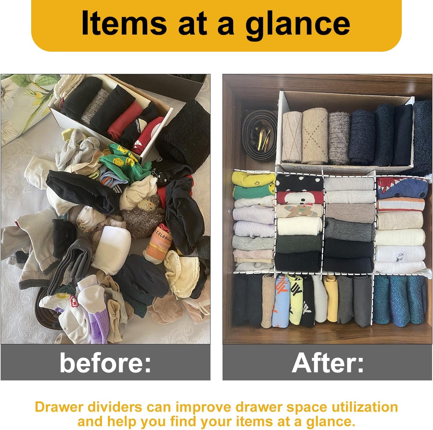 100 PCS Premium DIY Drawer Dividers, White, Adjustable Drawer Organizers for Perfectly Organized Drawers, Tidying Makeup, Clothes, Underwear, Cutlery, Kitchen, Bathroom, Bedroom, Office