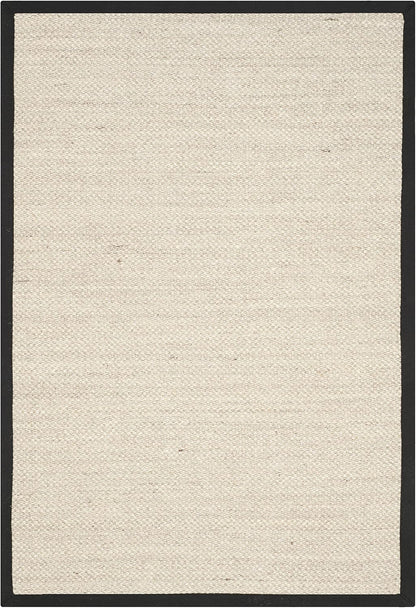 SAFAVIEH Area Rug 9x12 - Natural Fiber Collection - Large - Marble & Beige, Sisal, Woven Design with Border (NF143C)