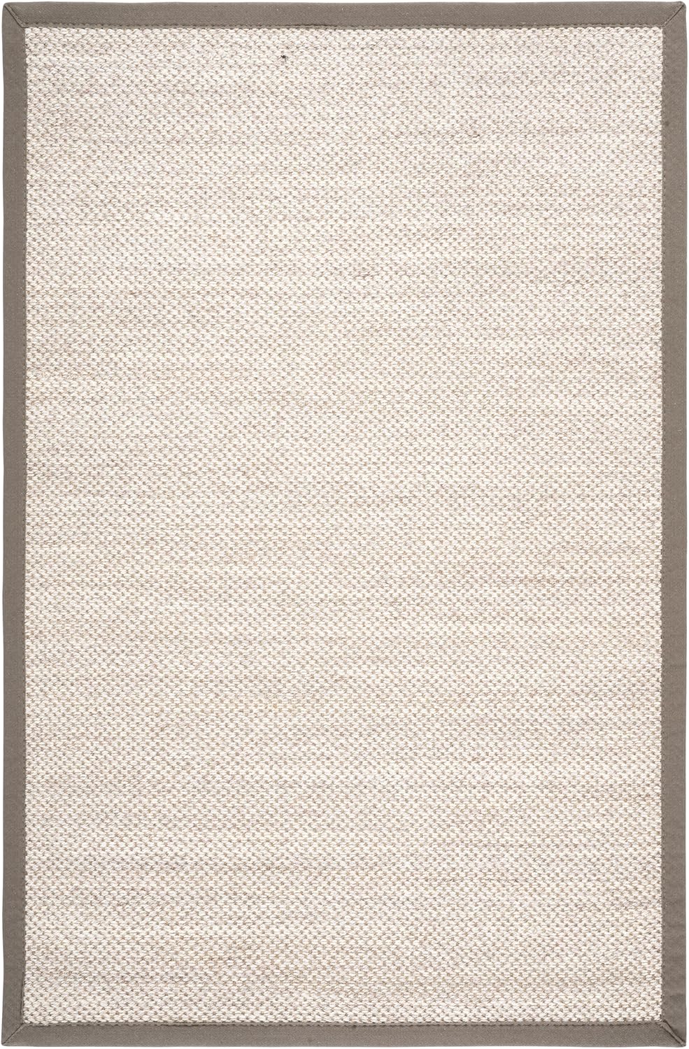 SAFAVIEH Area Rug 9x12 - Natural Fiber Collection - Large - Marble & Beige, Sisal, Woven Design with Border (NF143C)