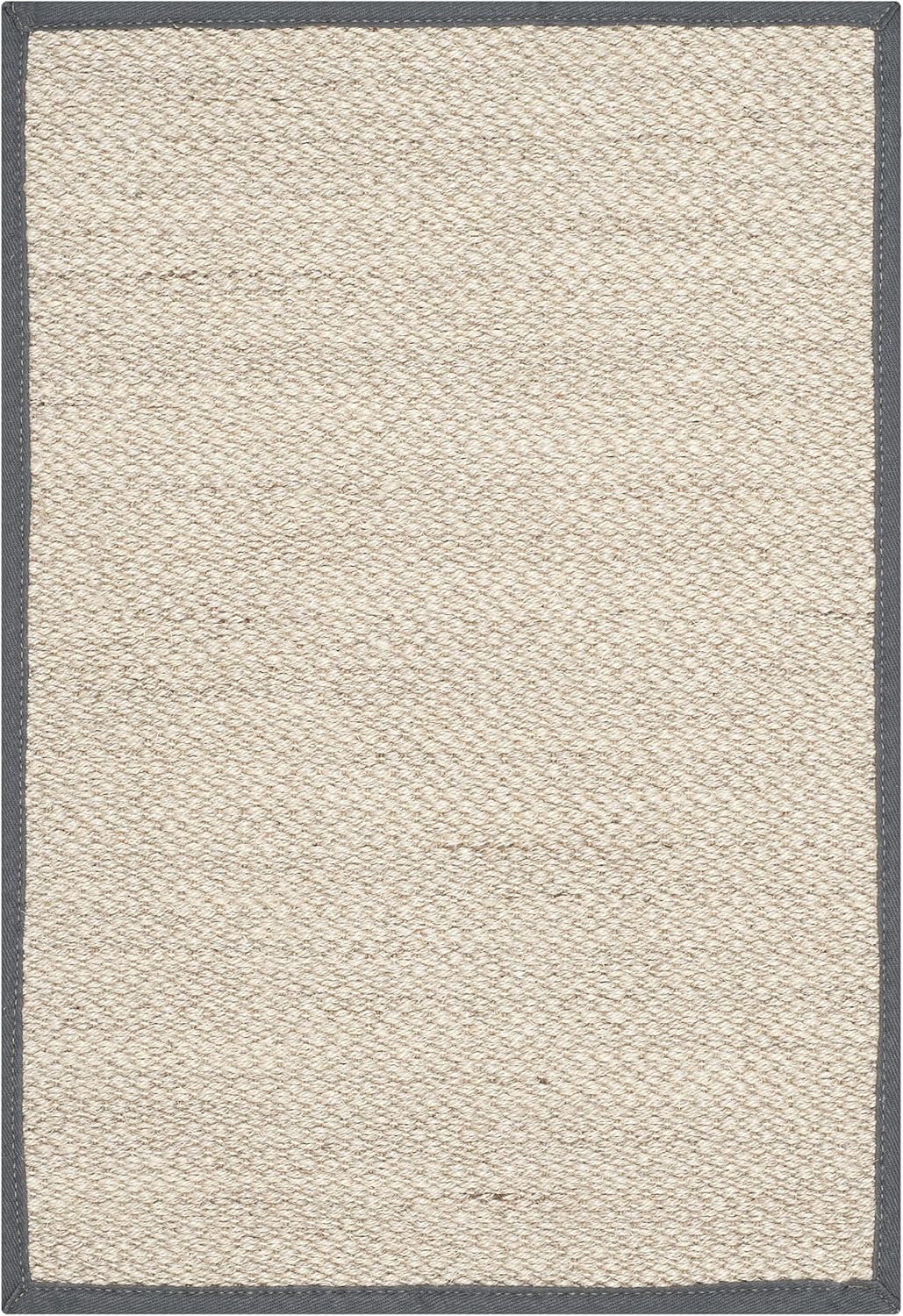 SAFAVIEH Area Rug 9x12 - Natural Fiber Collection - Large - Marble & Beige, Sisal, Woven Design with Border (NF143C)