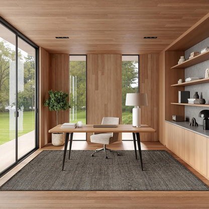 nuLOOM 7'6" x 9'6" Elfriede Jute & Cotton Hand Woven Area Rug, Natural, Solid Rustic Farmhouse Style, Weaved Design, Natural Fiber, For Bedroom, Living Room, Dining Room, Hallway, Office, Entryway