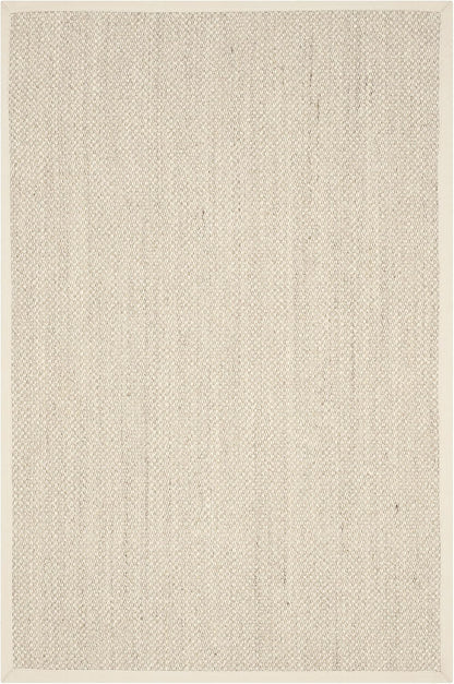 SAFAVIEH Area Rug 9x12 - Natural Fiber Collection - Large - Marble & Beige, Sisal, Woven Design with Border (NF143C)