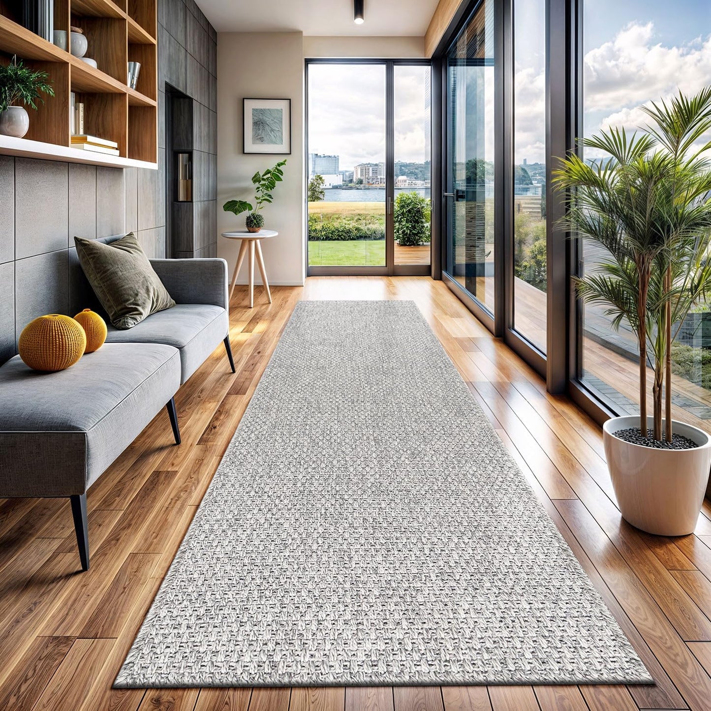 CAMILSON Easy Jute Rug 9x12, Indoor Outdoor Natural Color Fiber Area Rugs for Living Room and Patio Rug Herringbone Seagrass Boho Woven Design Easy-Cleaning Washable Outside Carpet Alfombras 9 x 12