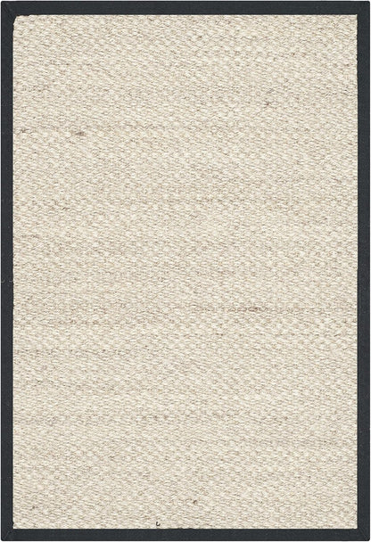 SAFAVIEH Area Rug 9x12 - Natural Fiber Collection - Large - Marble & Beige, Sisal, Woven Design with Border (NF143C)