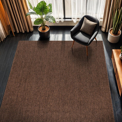 CAMILSON Easy Jute Rug 9x12, Indoor Outdoor Natural Color Fiber Area Rugs for Living Room and Patio Rug Herringbone Seagrass Boho Woven Design Easy-Cleaning Washable Outside Carpet Alfombras 9 x 12