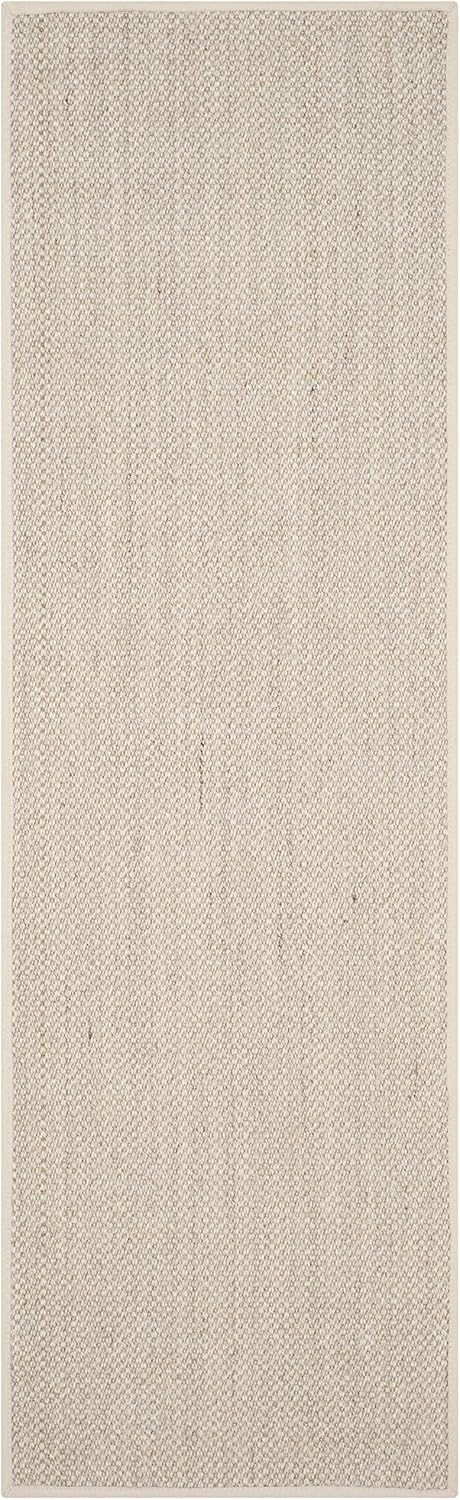 SAFAVIEH Area Rug 9x12 - Natural Fiber Collection - Large - Marble & Beige, Sisal, Woven Design with Border (NF143C)