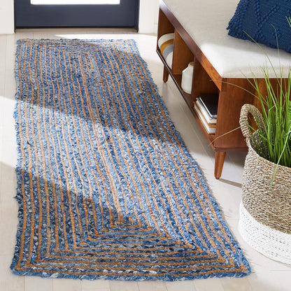 SAFAVIEH Area Rug 8x10 - Cape Cod Collection - Large - Beige & Multi, Handmade Jute & Cotton, Woven Braided Design (CAP202B)