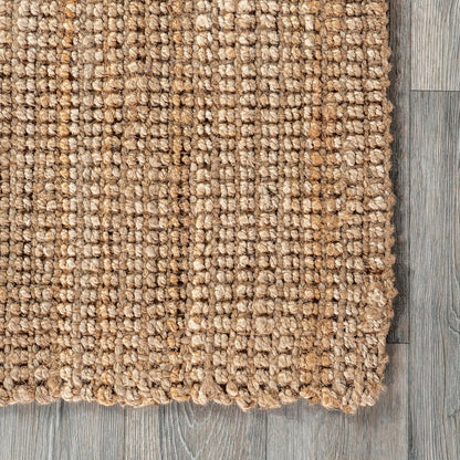 Nuloom Ashli Hand Woven, Natural, 7'6" x 9'6", Farmhouse, Jute, Soft and Textured, High Traffic, Stain Resistant, Easy Clean, Durable Area Rug for Bedroom, Living Room, Dining, Den, Foyer, Entryway