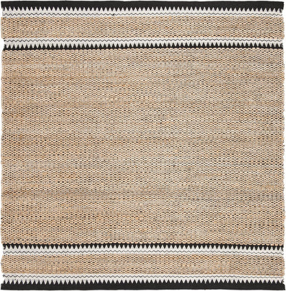 SAFAVIEH Area Rug 8x10 - Natural Fiber Collection - Large - Natural & Black, Handmade Jute, Boho Farmhouse Style, Ideal for Living Room, Bedroom, Dining Space (NF874B)