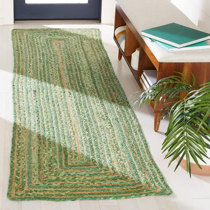 SAFAVIEH Area Rug 8x10 - Cape Cod Collection - Large - Beige & Multi, Handmade Jute & Cotton, Woven Braided Design (CAP202B)