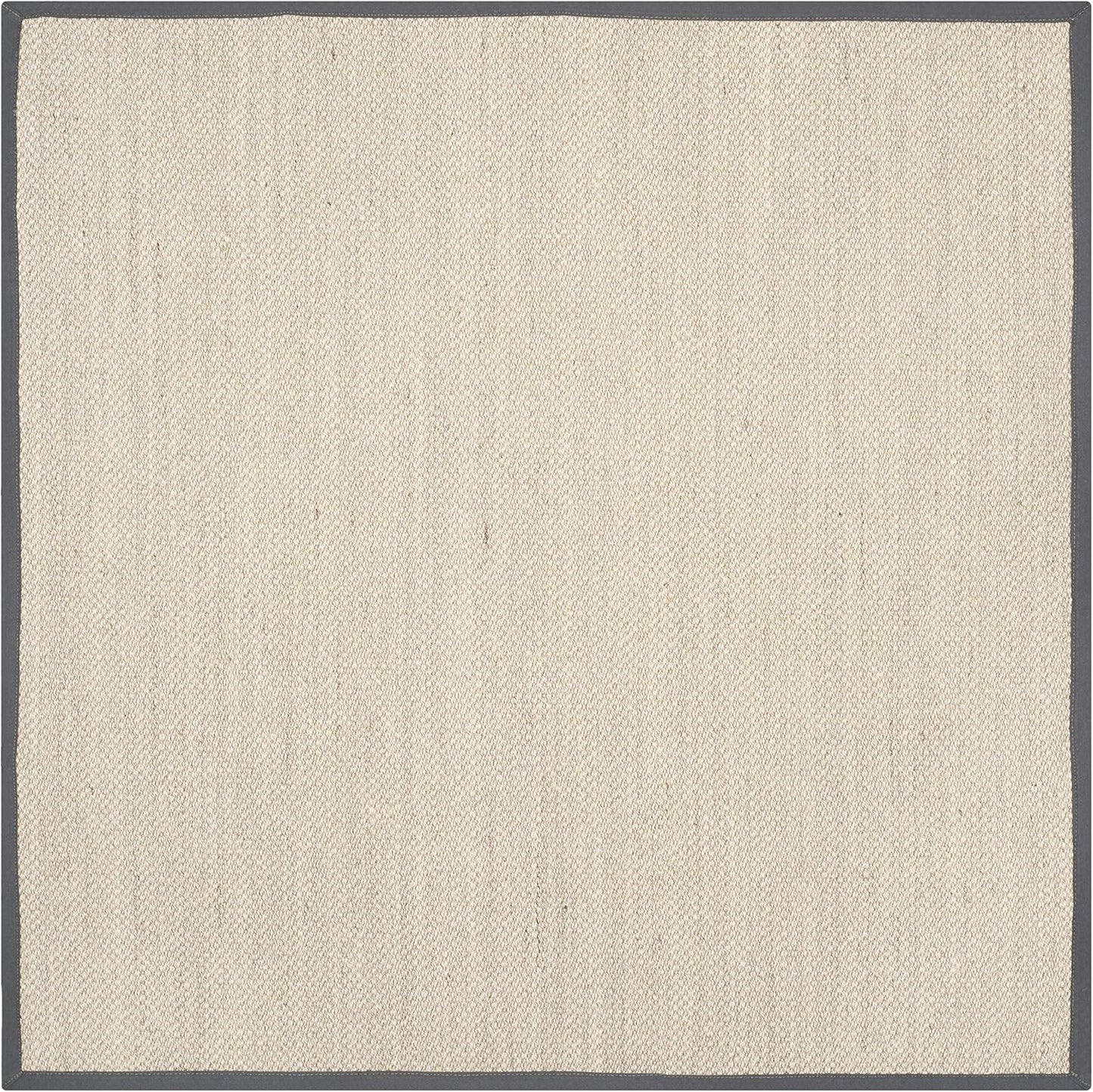 SAFAVIEH Area Rug 9x12 - Natural Fiber Collection - Large - Marble & Beige, Sisal, Woven Design with Border (NF143C)