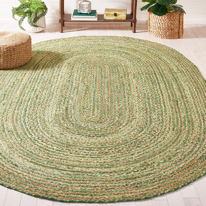 SAFAVIEH Area Rug 8x10 - Cape Cod Collection - Large - Beige & Multi, Handmade Jute & Cotton, Woven Braided Design (CAP202B)