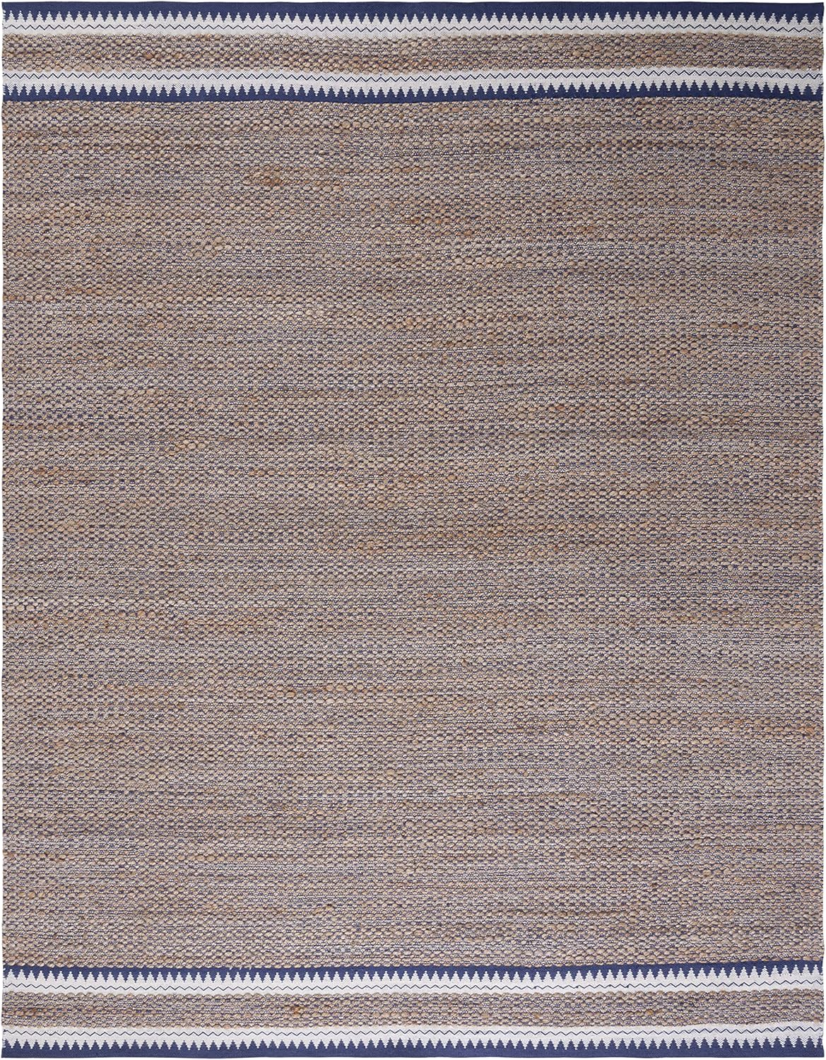 SAFAVIEH Area Rug 8x10 - Natural Fiber Collection - Large - Natural & Black, Handmade Jute, Boho Farmhouse Style, Ideal for Living Room, Bedroom, Dining Space (NF874B)